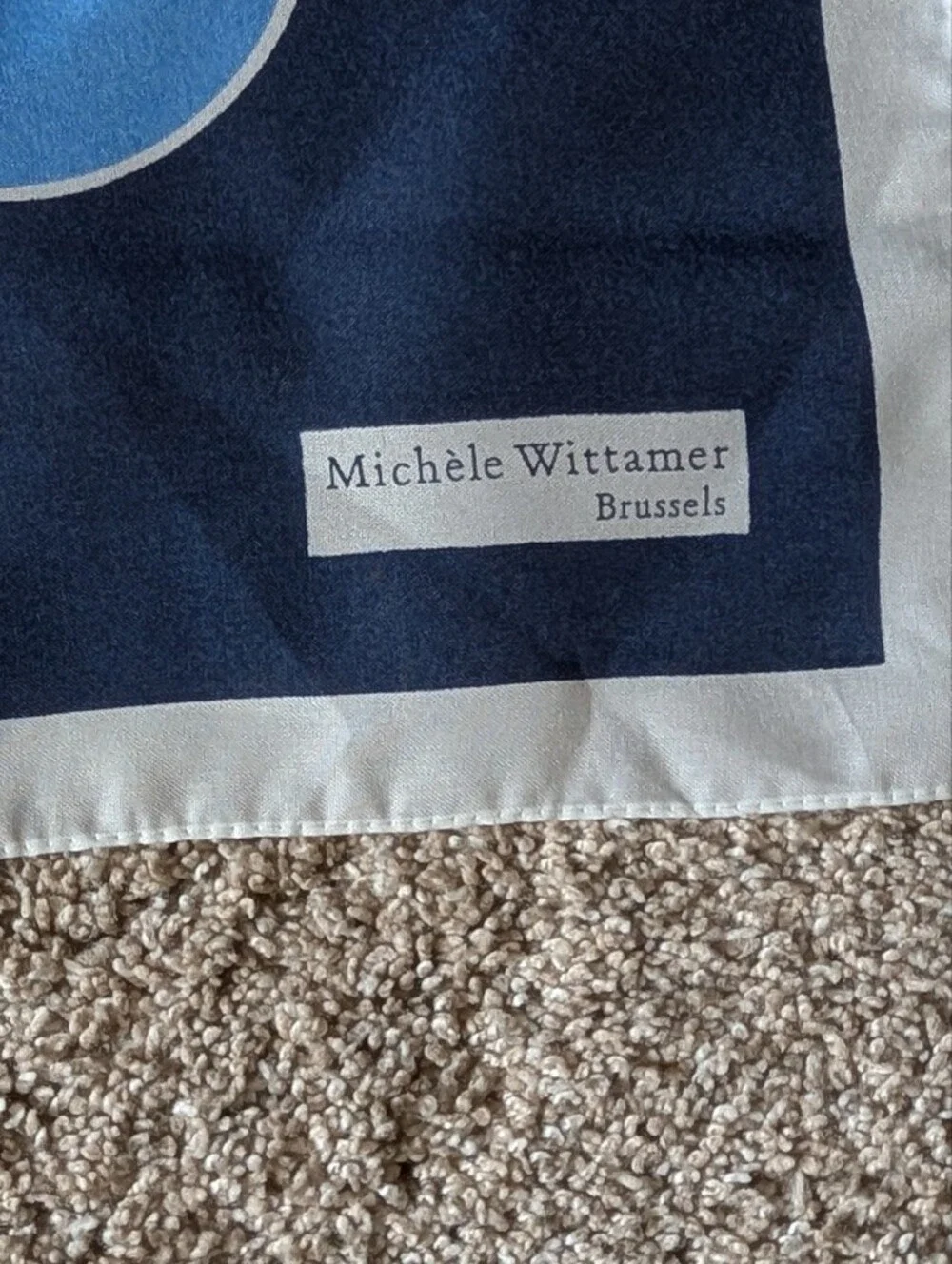 Blue & Red Graphic Square Scarf By Michèle Wittamer